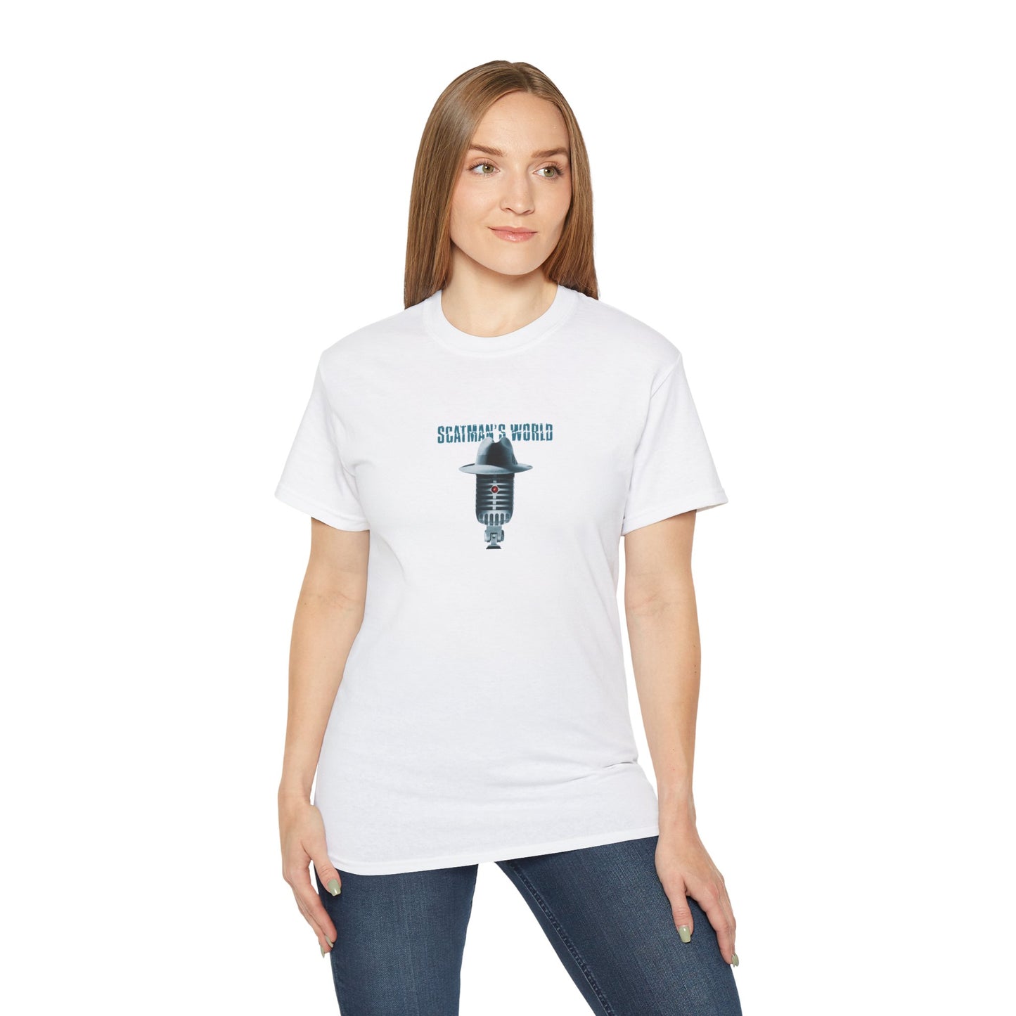 Unisex Scatman's World T-shirt with 'Ski-Ba-Bop-Ba-Dop-Bop' backprint